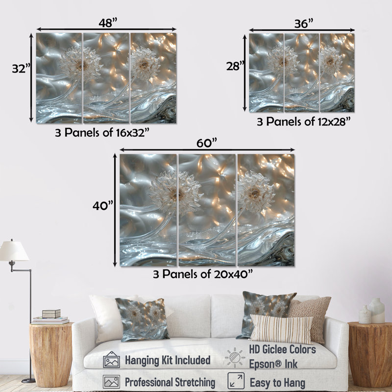 Walton - Dandelion Wall Art Set, Wrapped Canvas, 40" H x 60" W x 1" D