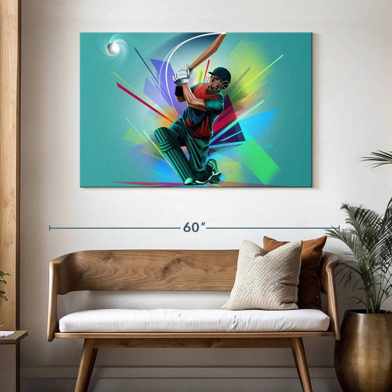 Sireci Cricket Player, 32" H x 48" W