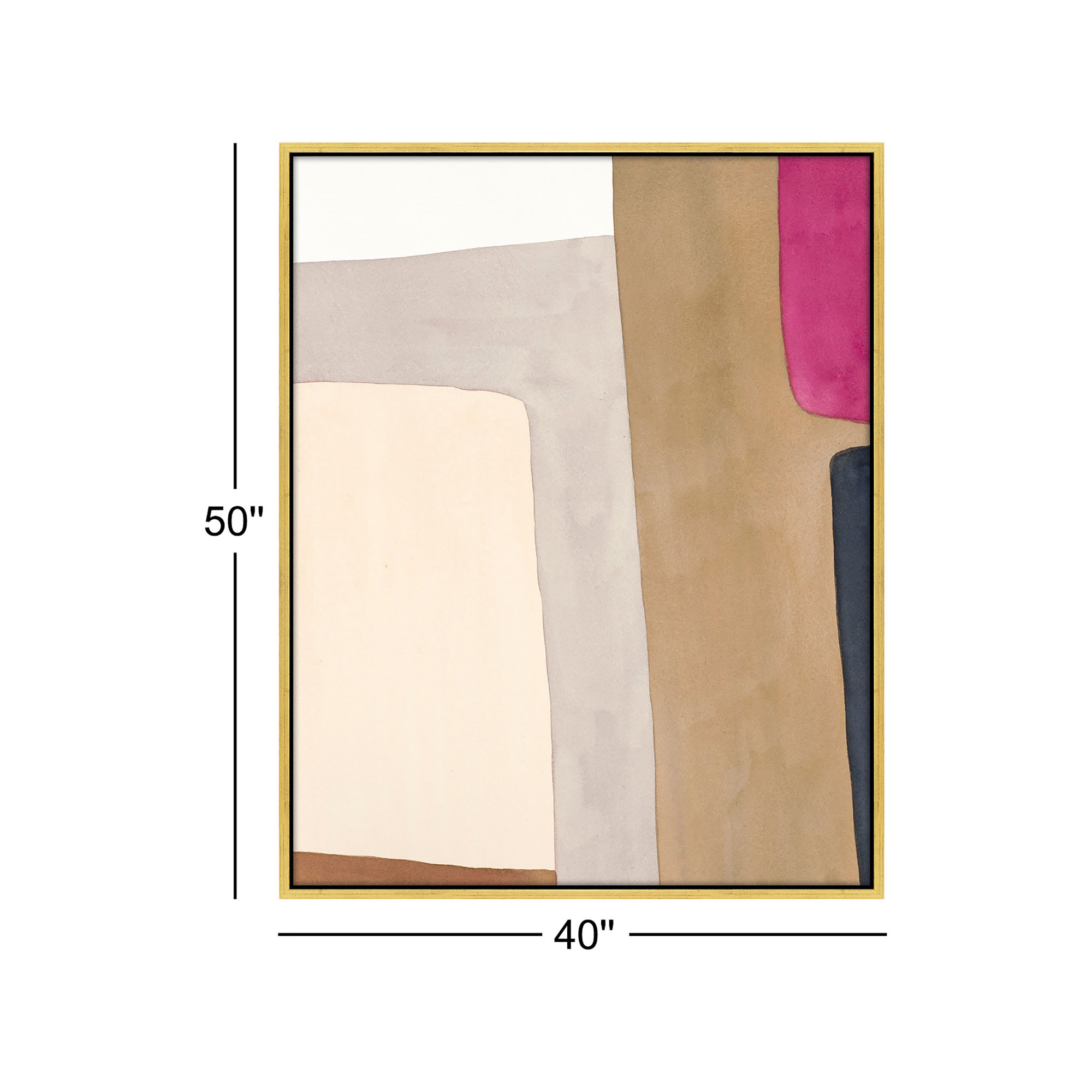A Highlight Of Fuchsia by Julia Balfour, Gold Framed Canvas, 50" H x 40" W x 1.4" D