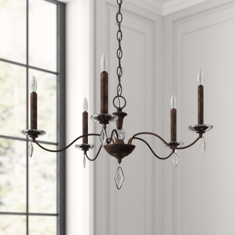 Modique 5 - Light Chandelier, Heritage, Heirloom Bronze