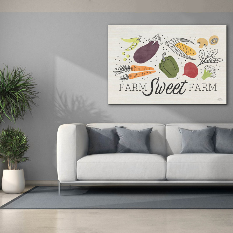 «Garden Goodies 1 Cream» par Laura Marshall, art mural sur toile, H 40 po x l 60 po x P 1,5 po