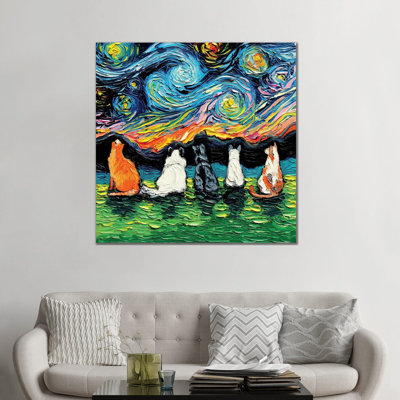 «Starry Cats» par Aja Trêves - reproduction d'art sur