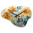 Teal Orange Botanical Fragments I - Cloud Shape Decorative Teal Abstract Botanicals Wall Clock-105424681