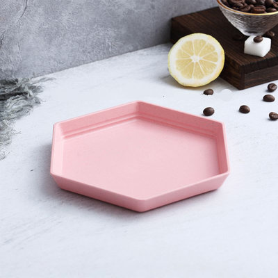 Mini-assiette carrée en paille de blé réutilisable 5,9 x 5,9 po