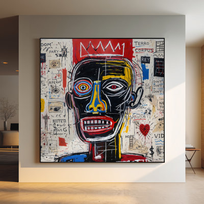 Extra Large Wall Art Fabric Print - Black Sugar Skull Pop Art Game Room Decor - "Frame Assembly Required (Unfinished Frame)"