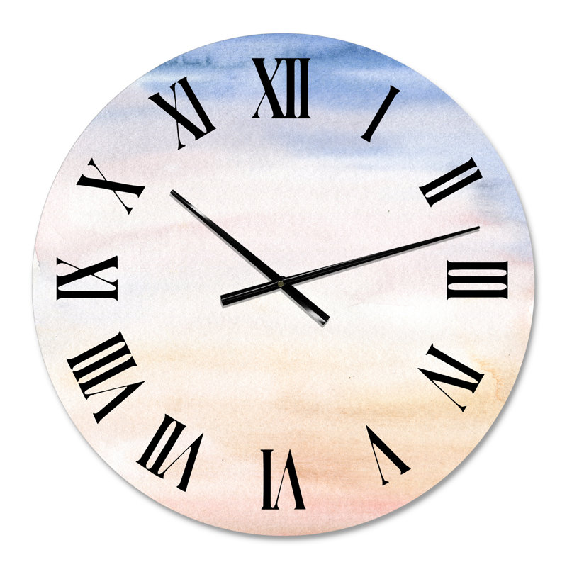 Pastel Abstract With Dark Blue Pink & Beige Spots - Modern wall clock, Oversized