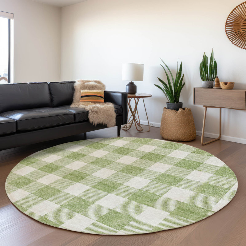 Tapis en aloès Prisco lavable à la machine de qualité supérieure, Rond 8 pi