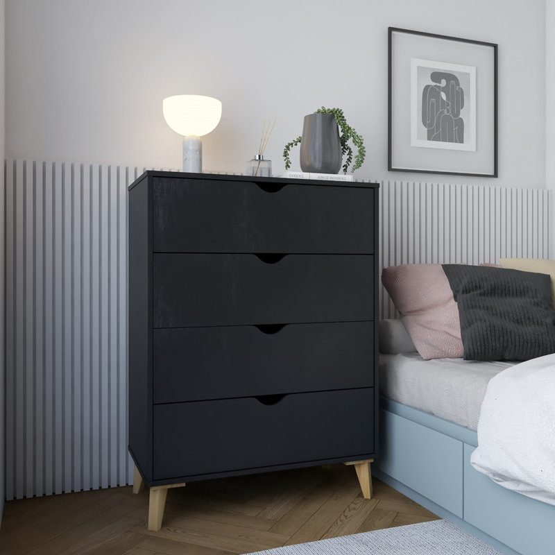 Jasmond 30'' W 4 - Drawer Dresser, Black