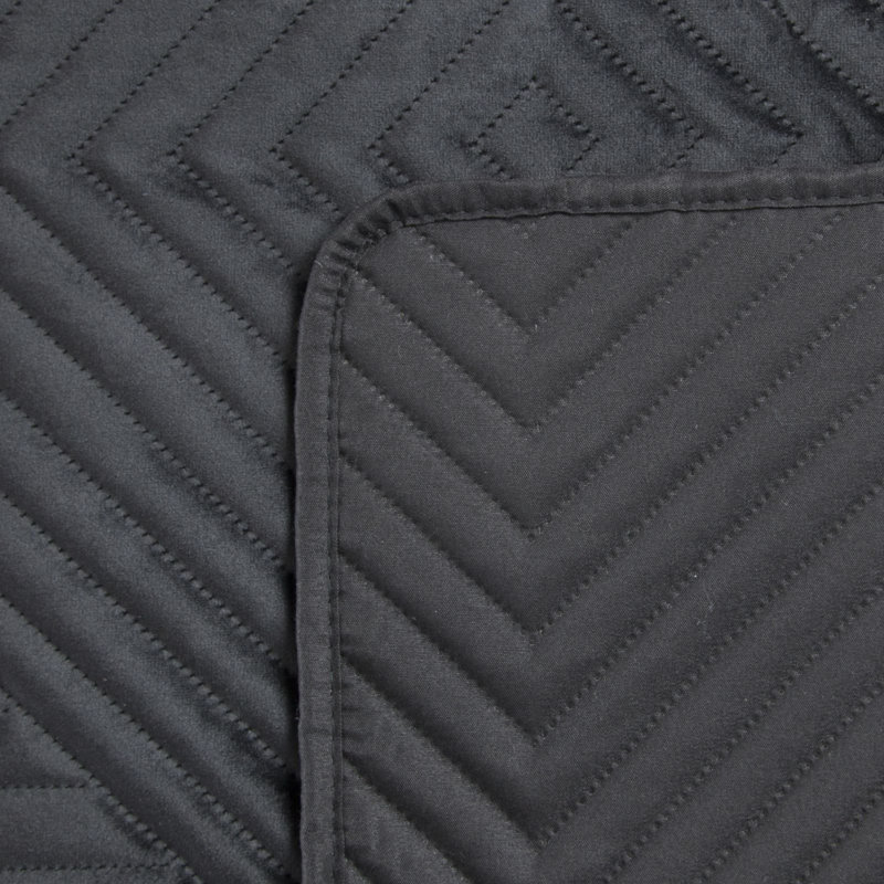 Garan Polyester Geometric Shapes Bedspread, 170 x 210 cm, Black
