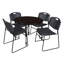Ensemble de table de salle à manger ronde et de chaises de 36 po Kee-73411780-73411785
