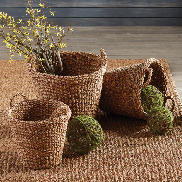 Napa Home & Garden Seagrass Small Square Baskets, Set of 3