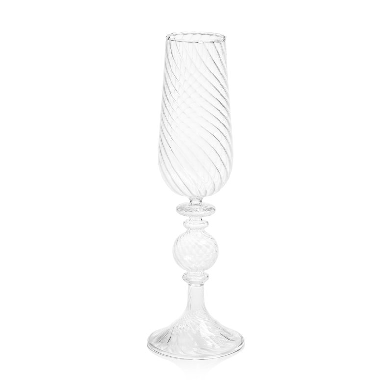 Ensemble de 4 verres à champagne torsadés Mireida