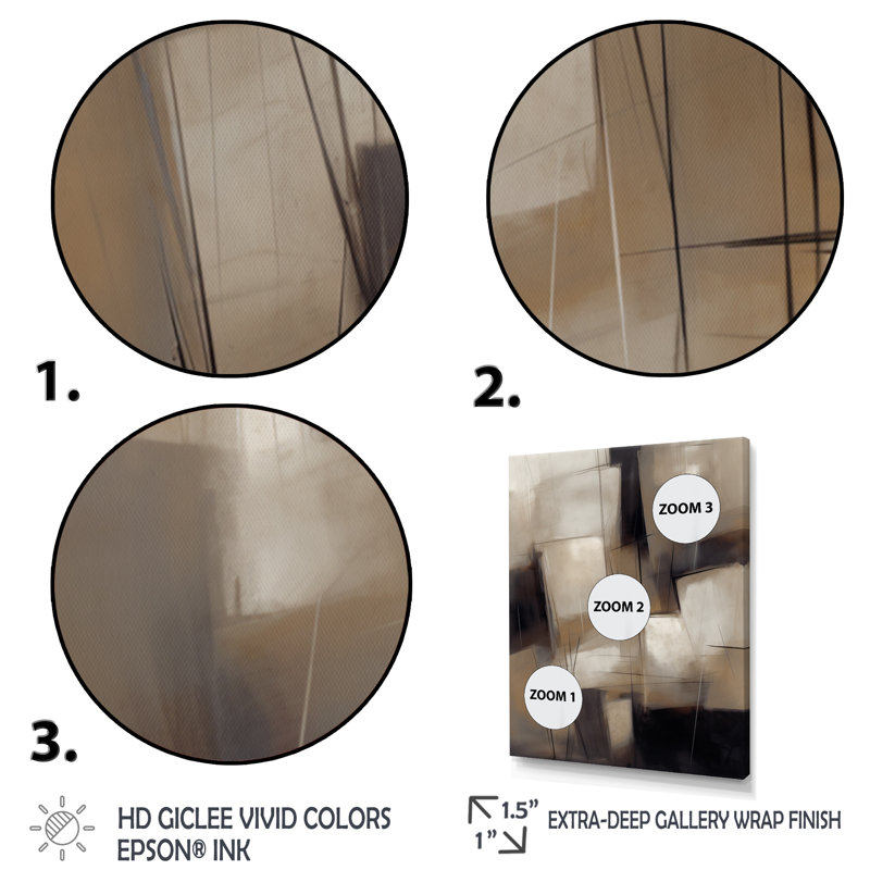 Peinture de formes abstraites IV - Peinture abstraite, art mural, H 20 po x l 12 po x P 1 po, Toile tendue