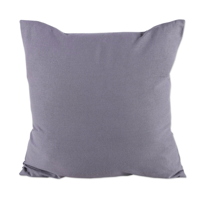Novica Handmade Butterfly Universe Embroidered Cotton Cushion Covers (Pair), Gray