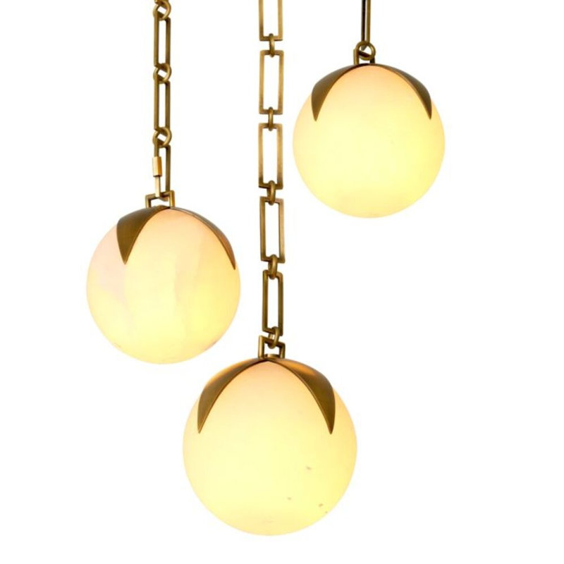 CDJ Chandelier Alesa antique brass finish alabaster, 79.93" H x 13.78" W x 13.78" D, 5