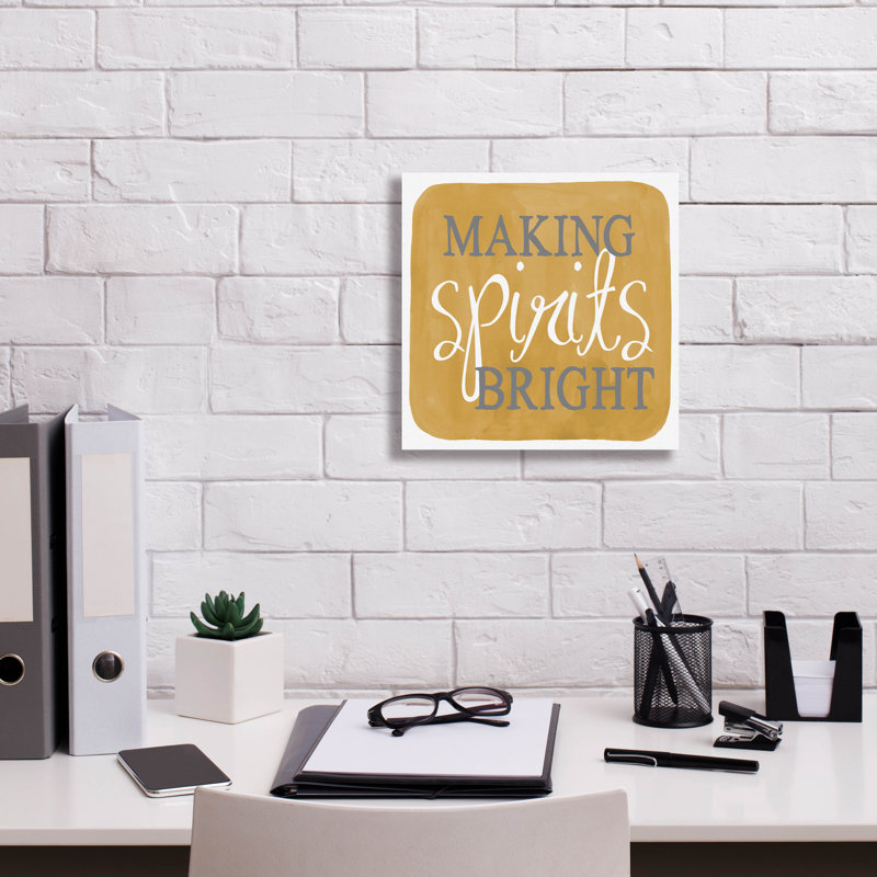 «Made Spirits Bright» par Erin Clark, art mural sur toile, H 12 po x l 12 po x P 0,75 po