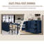 Buffet 89,7 po en bois avec table extensible - Armoire de rangement multifonctionnelle pour le salon et la cuisine-1896133591