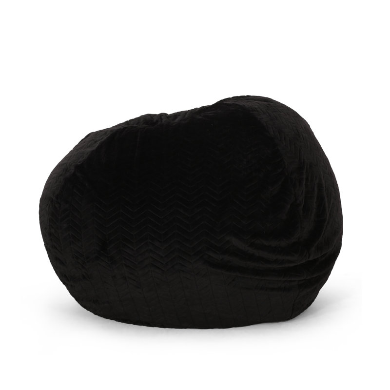 Pouf Clinger, H 42 po x l 52 po x P 52 po, Similifourrure noire