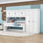 Lit escamotable simple 6 tiroirs en bois avec armoires et garde-robe et tablettes-1542345102