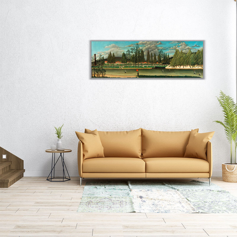 Vue du quai d'Asnières - reproduction d'art sur toile, H 12 po x l 36 po
