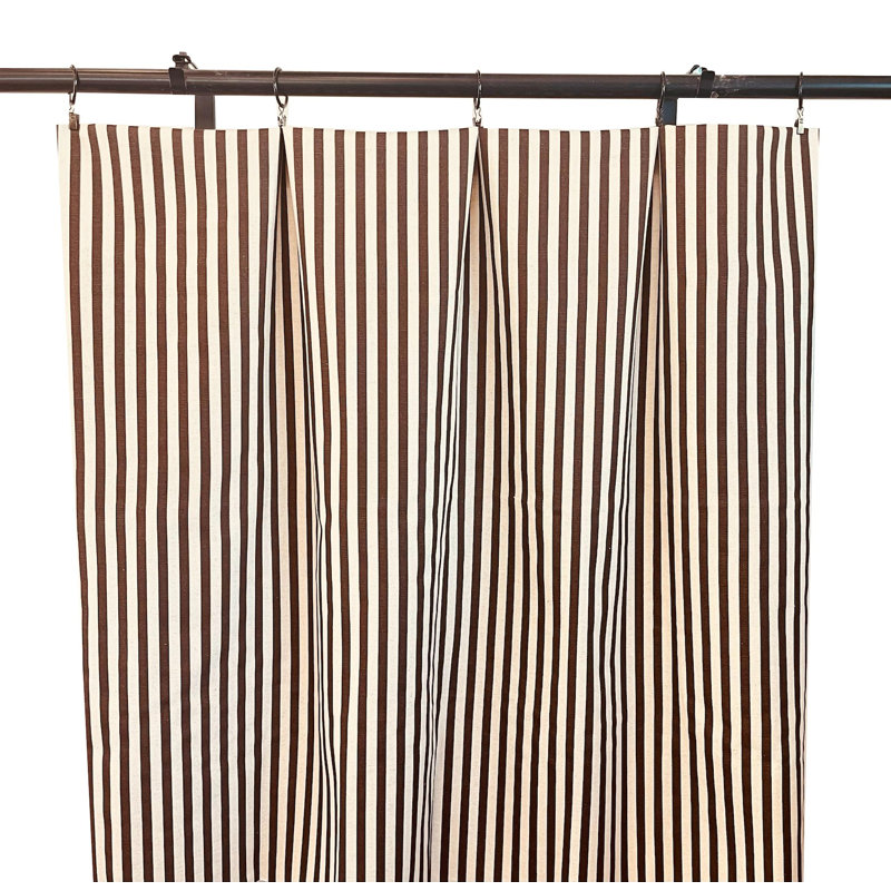 Chestnut Brown Stripe Curtains, 50" W x 96" L