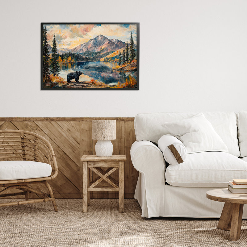 Point de vue d'ours de montagne, estampe numérique, conception de Petal Prints Design, H 16 po x l 24 po