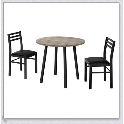 3-Piece Drop Leaf Dining Set – Metal Frame, Comfortable Seats – Space-Saving for Small Kitchen