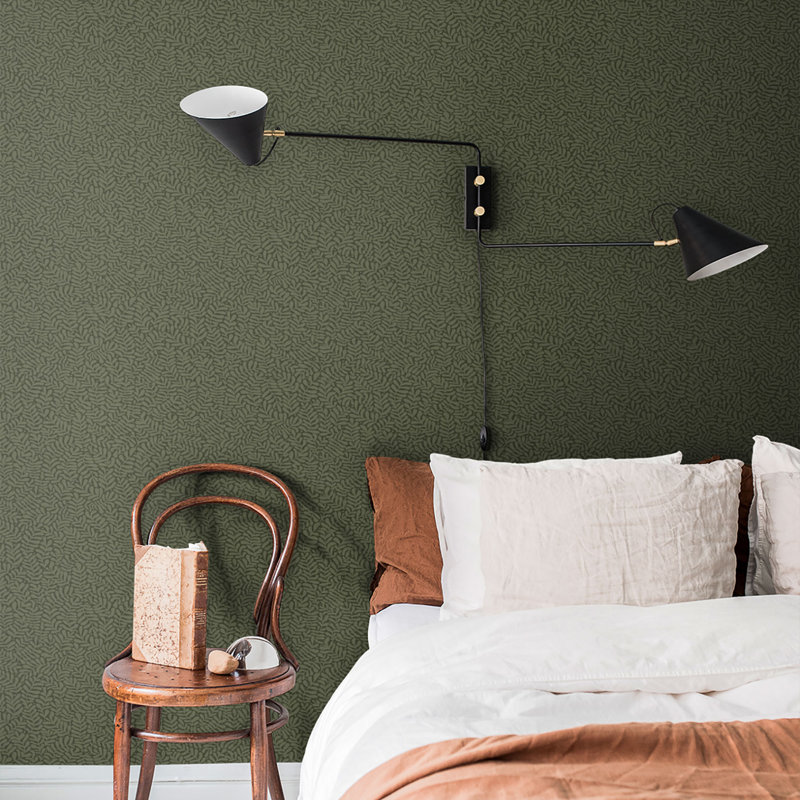 Cahterine 10.05m x 53cm Wallpaper Roll, Dark Green