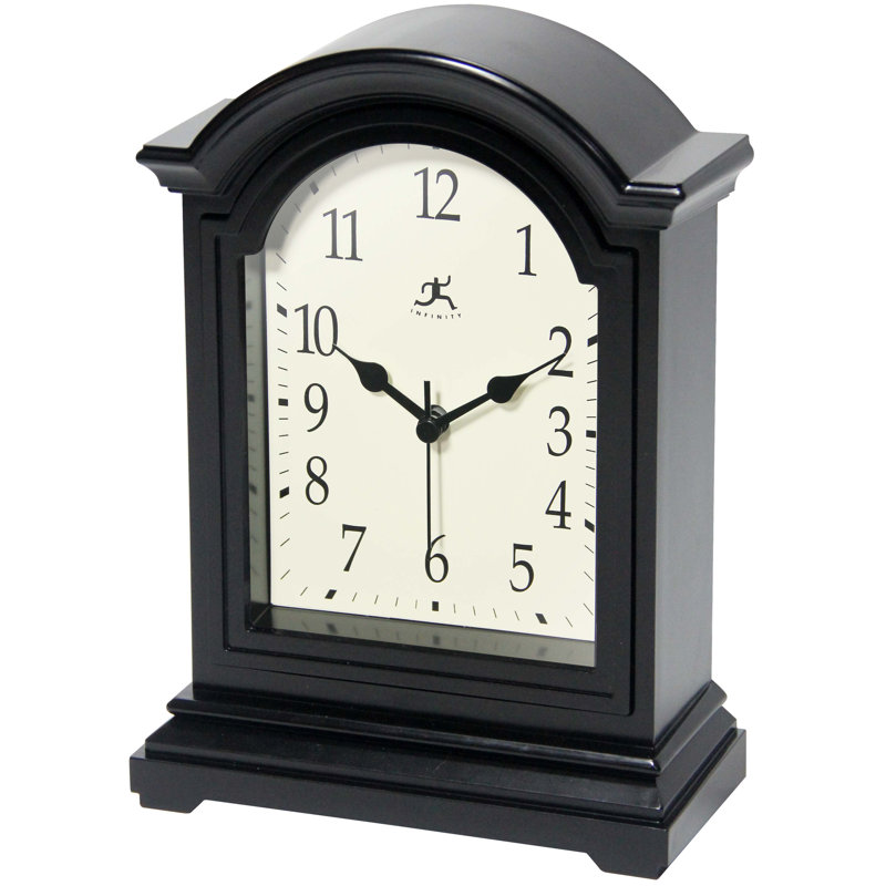 Classic Grandfather Plastic Tabletop Clock 9 Inches, Black