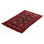 Tapis rouge foncé / noir en laine noué à la main