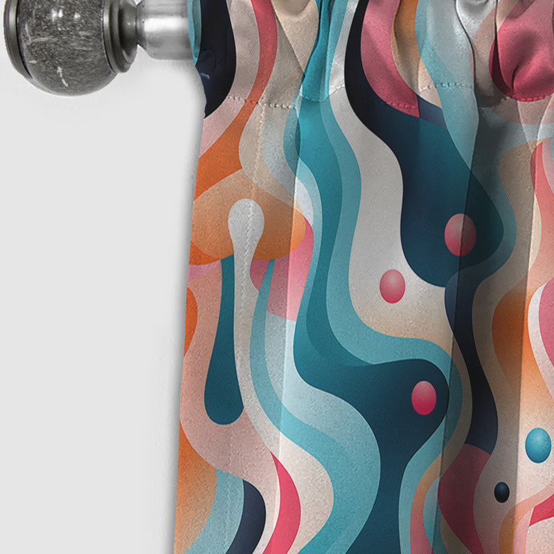 Rufina - Rideau occultant géométrique abstrait - 1 panneau, L 52 po x L 95 po