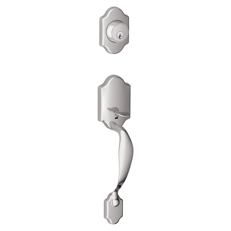 Exterior Portion Handleset and Deadbolt (Interior Portion Sold Separately), Polished Chrome