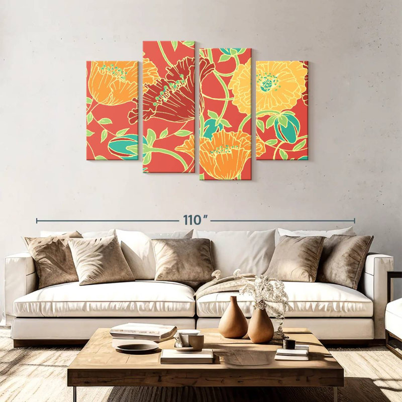 Sucettes et coquelicots Harnek Sunshine, H 48 po x l 75 po