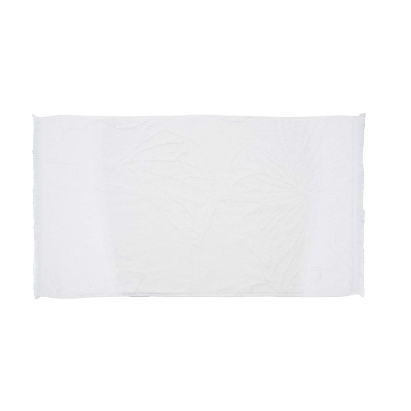 Abdouallah Plush Jacquard Bath Towel, White