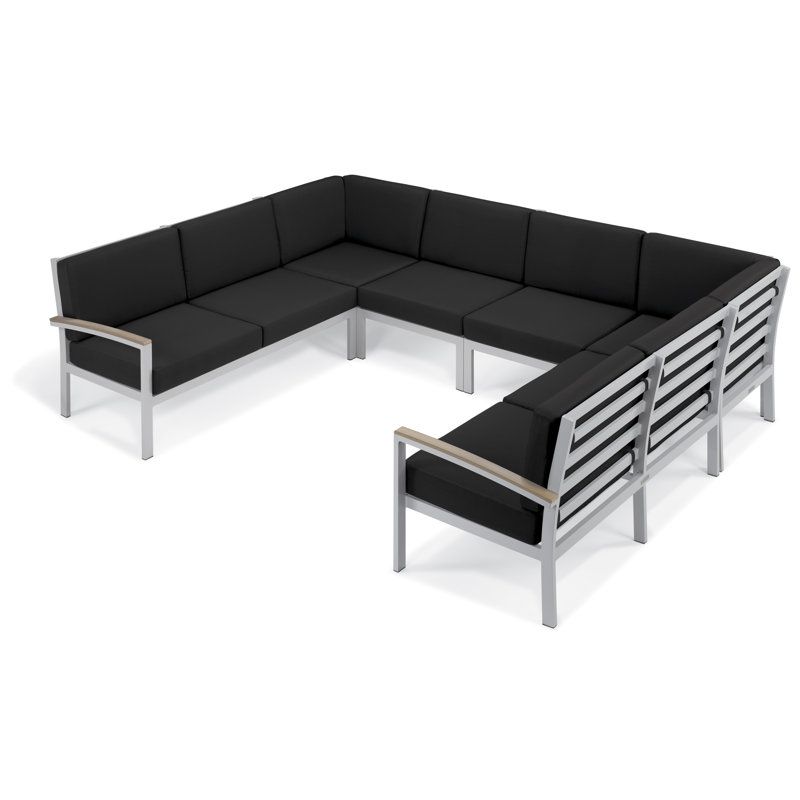 Travira Modular Side Chair with Cushions, Jet Black