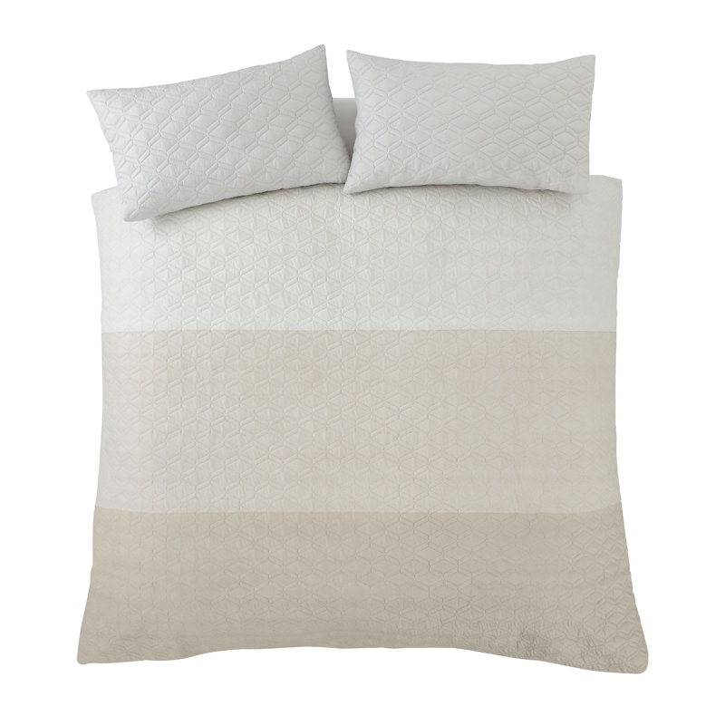 Ombre Geo Duvet Cover Set with Pillowcases, Kingsize - 2 Standard Pillowcases