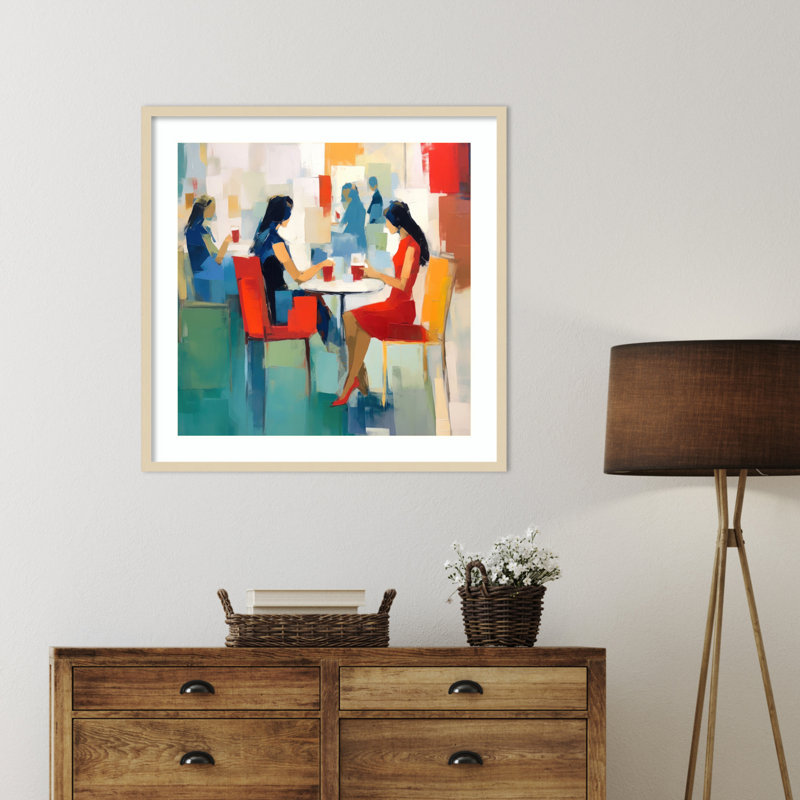 «Coffee Break for Two» par Irena Orlov, impression sur bois encadrée, H 33 po x l 33 po