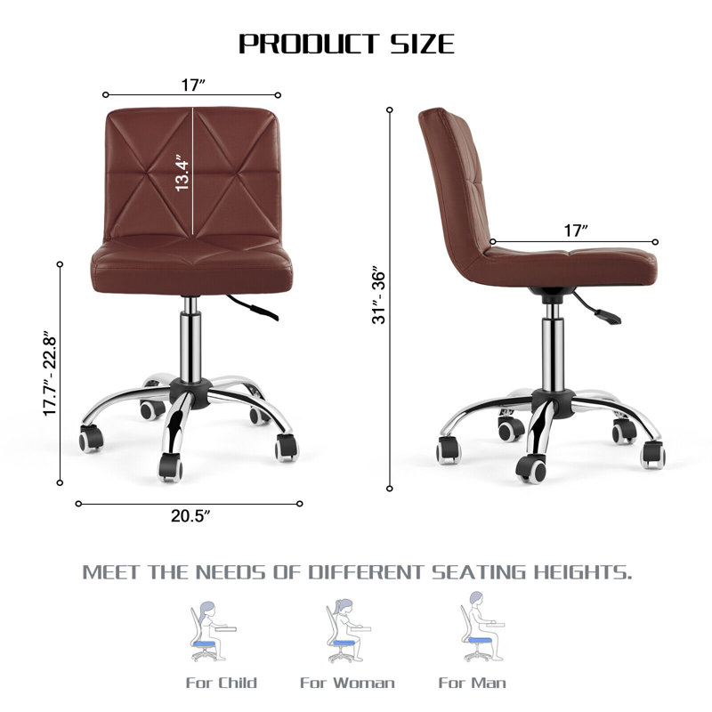 Ebern Designs Deirde Task Chair, Brown