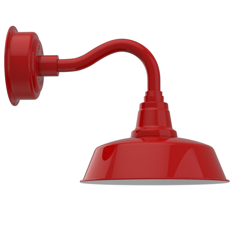 Luminaire de grange à del 1 lumière del Destinee, Rouge cerise, H 13,13 po x l 12 po x P 26 po