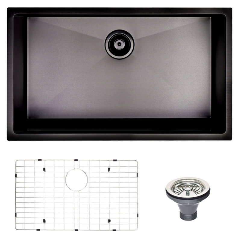 Évier de cuisine encastrable L 30 po x l 18 po avec grille d'évier