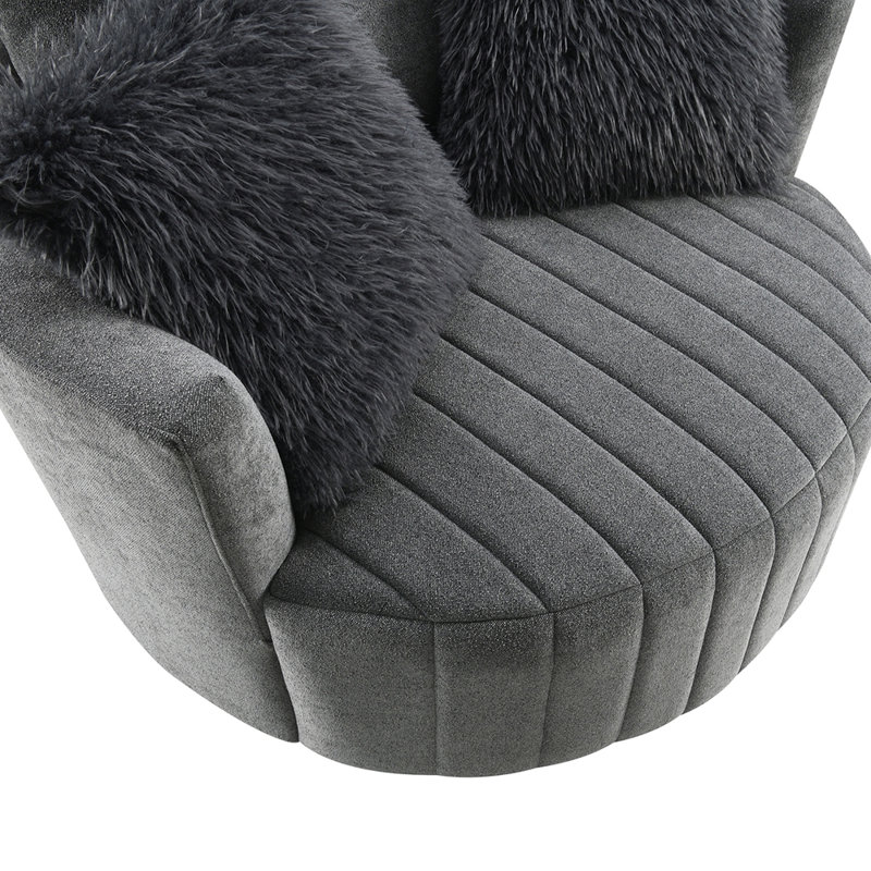 Coussin rotatif capitonné de style transitionnel 1 pièce