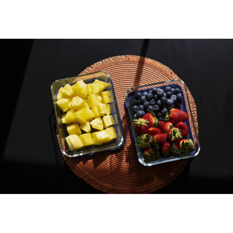 Verre 52,4 oz. Contenant alimentaire, Bleu