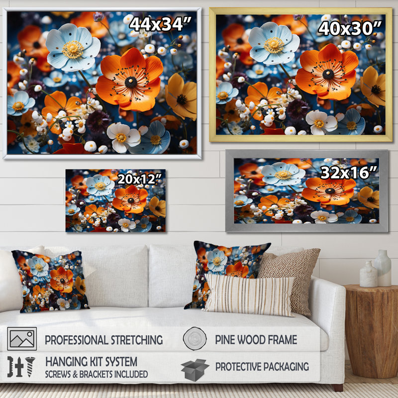 " Vibrant Wildflowers Field II ", Wrapped Canvas, 12" H x 20" W x 1" D