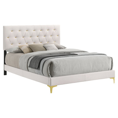 Kendall Tufted Upholstered Panel Bed White -  Mercer41, DB09A24190724CD4861D8B2C7AC45C5D