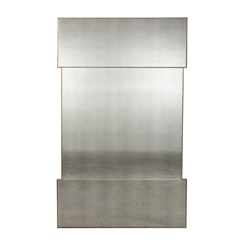 Theron Transitional Gilded Gold Rectangular Flat Mirror 42"x68"