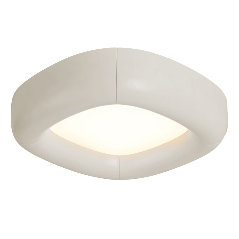 Folio 15-in Black dimmable LED Flush Mount, White