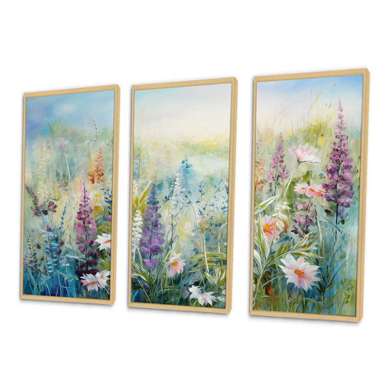 «Minimal Herbs Country Charm», ensemble d'art sur toile, H 28 po x l 36 po x P 1 po, Cadre naturel flottant