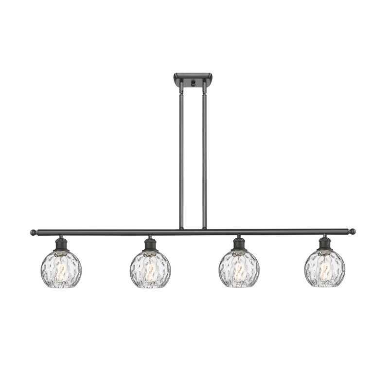 Luminaire suspendu linéaire à 4 lumières pour îlot de cuisine Cindi, Ampoule non incluse, Bronze huilé