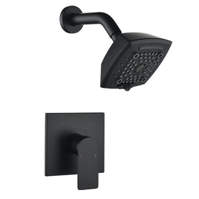 Wall Mount Shower System Single Handle Shower Faucet Set 6 Spray Brass Shower Trim Kit With Rough-In Valve