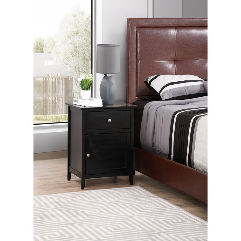 Élégante table de chevet transitionnelle pour les chambres à coucher